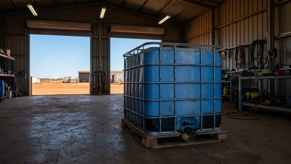 Folding Solid ISO Bulk Container (IBC) in use