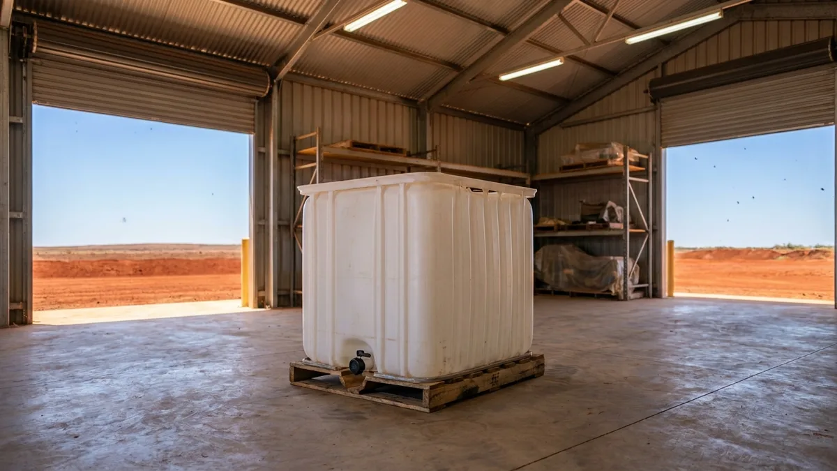 Folding Solid ISO Bulk Container (IBC) in use