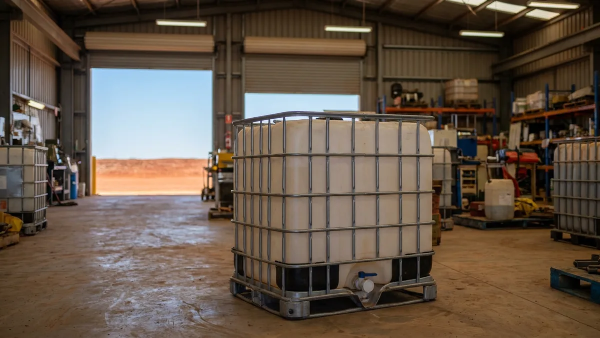Folding Solid Jumbo Bulk Container (IBC) in use