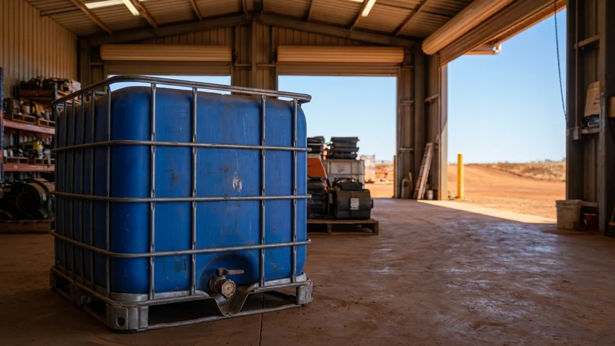 Folding Solid Jumbo Bulk Container (IBC) in use