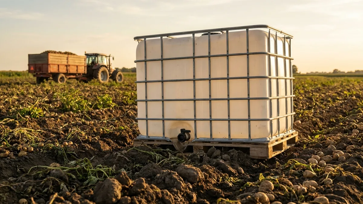 Lid for Australian Pallet Boxes (IBC) in use