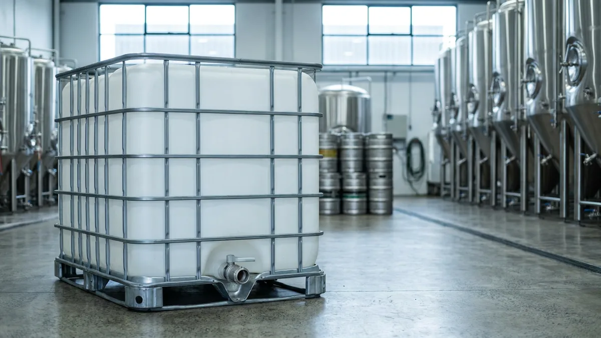 Folding Solid Euro Bulk Container (IBC) in use