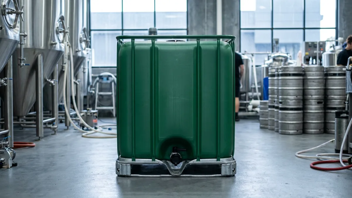 Folding Solid Jumbo Bulk Container (IBC) in use