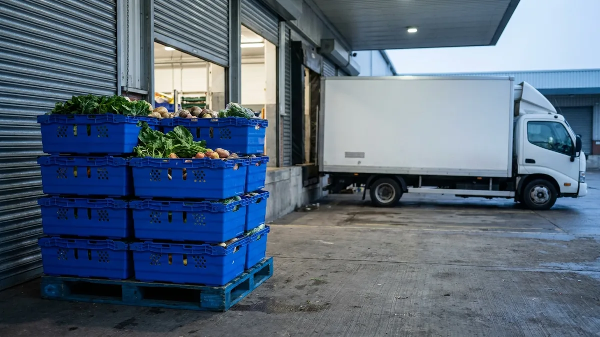 Solid Plastic Crate in use