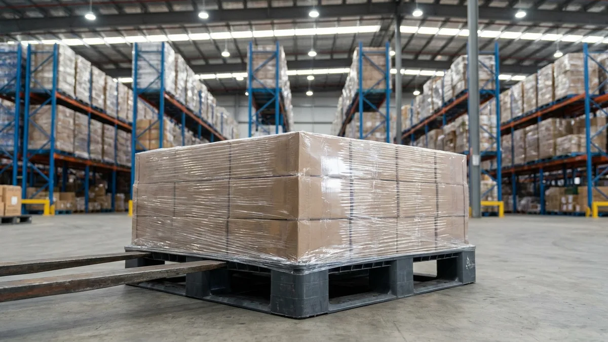 Medium Duty Plastic Pallet in use