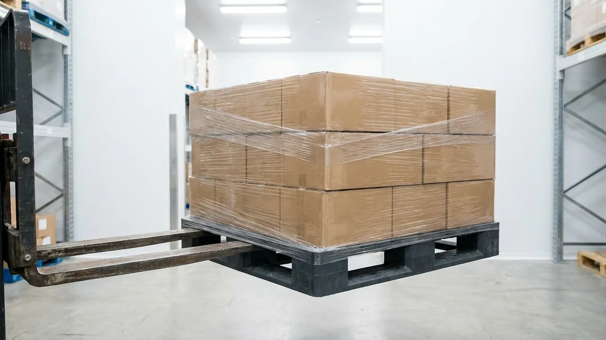 Medium Duty Plastic Pallet in use