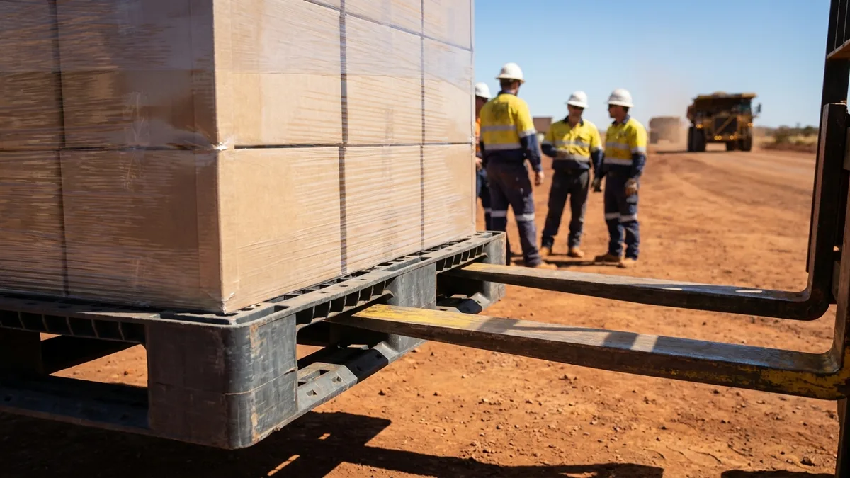 Medium Duty ISO Export Plastic Pallet in use