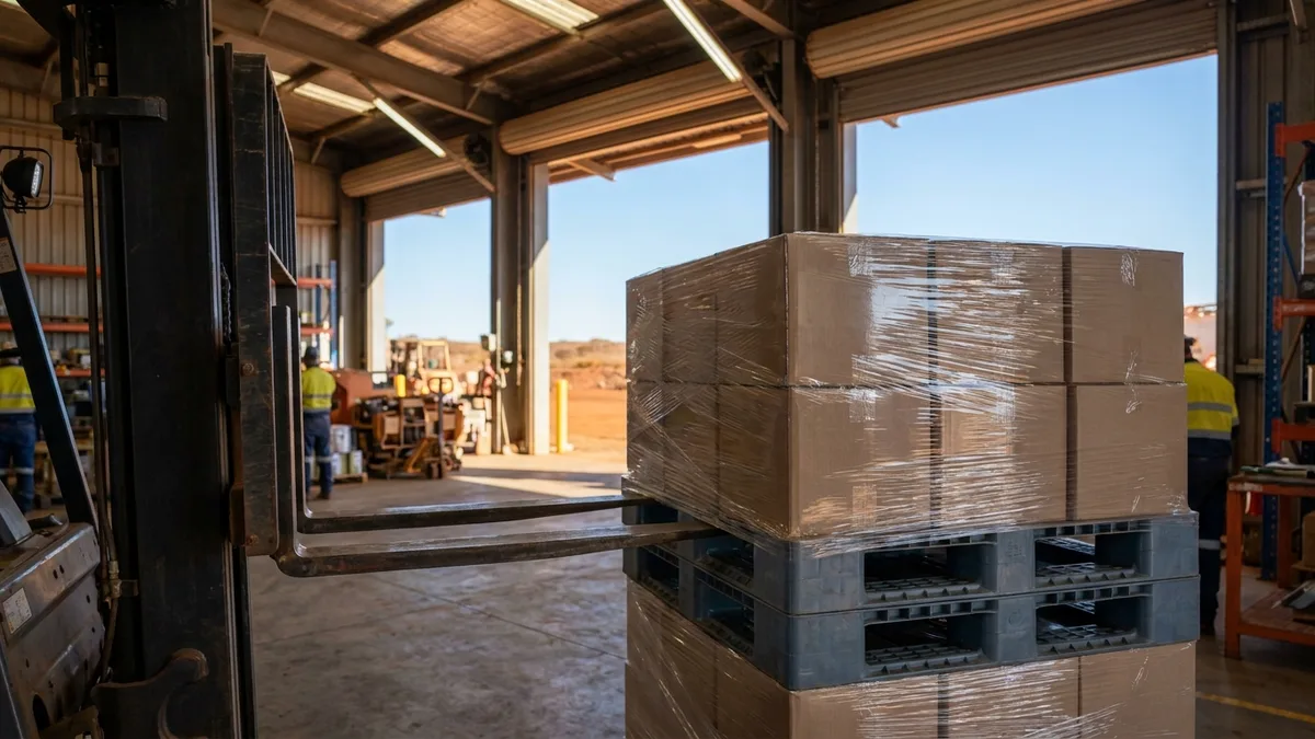 Medium Duty Plastic Pallet in use