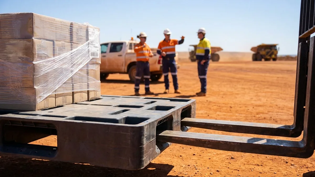 Medium Duty ISO Plastic Pallet in use