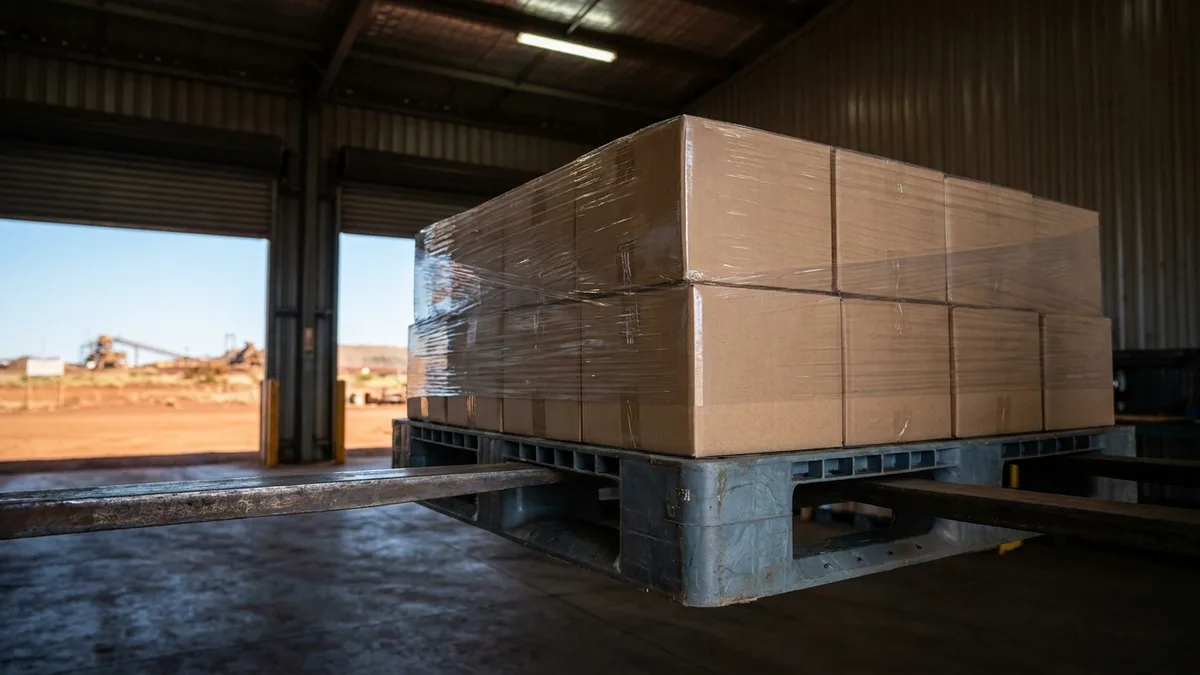 Heavy Duty ISO Plastic Pallet in use