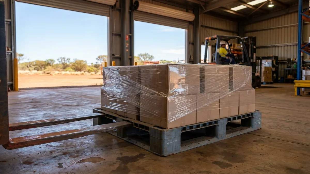 Medium Duty Plastic Pallet in use
